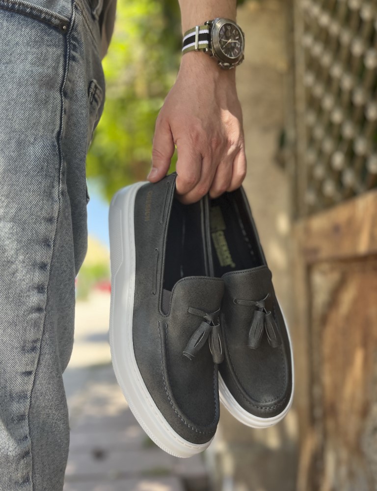 Ανδρικό ανθράκι casual παπούτσι δερματίνη CH127G φωτογραφία